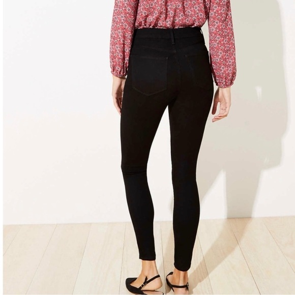 LOFT NWT Black Skinny High Rise Jeans Size 8/29 - Picture 3 of 13